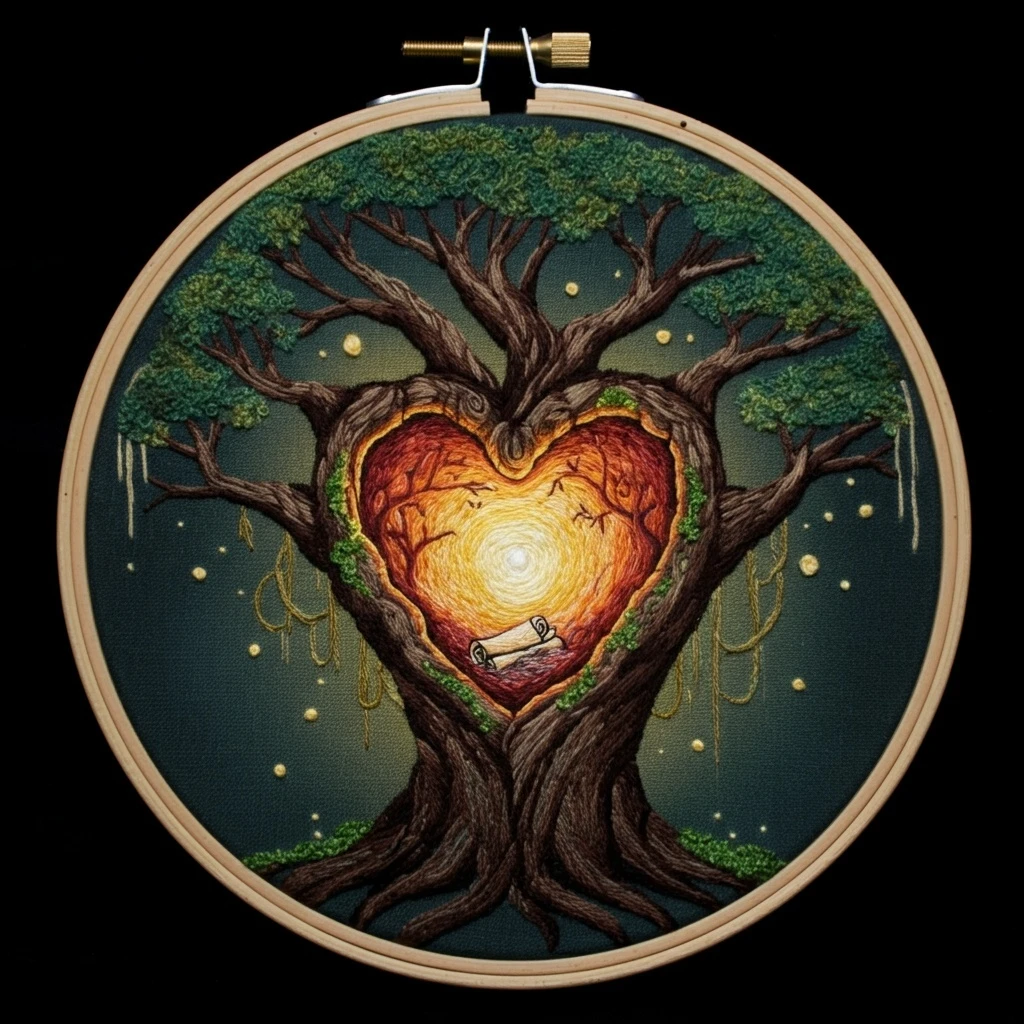 Magical Heart Tree of Life Embroidery