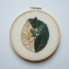 Modern Split-Tone Botanical Leaf Arrangement | Hand Embroidery Pattern PDF