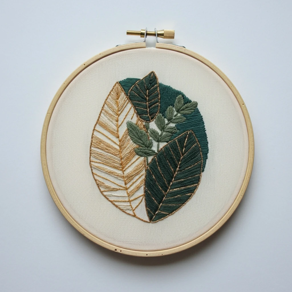 Modern Split Tone Botanical Leaf Arrangement