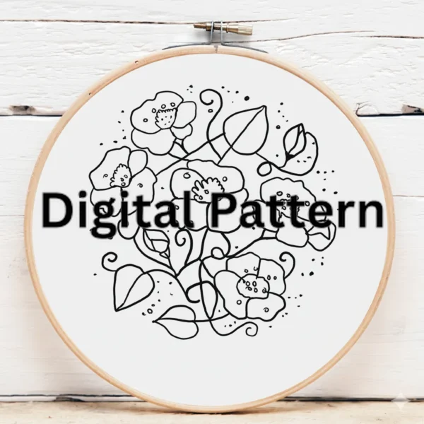 Night Sky Morning Glories | Hand Embroidery Pattern PDF