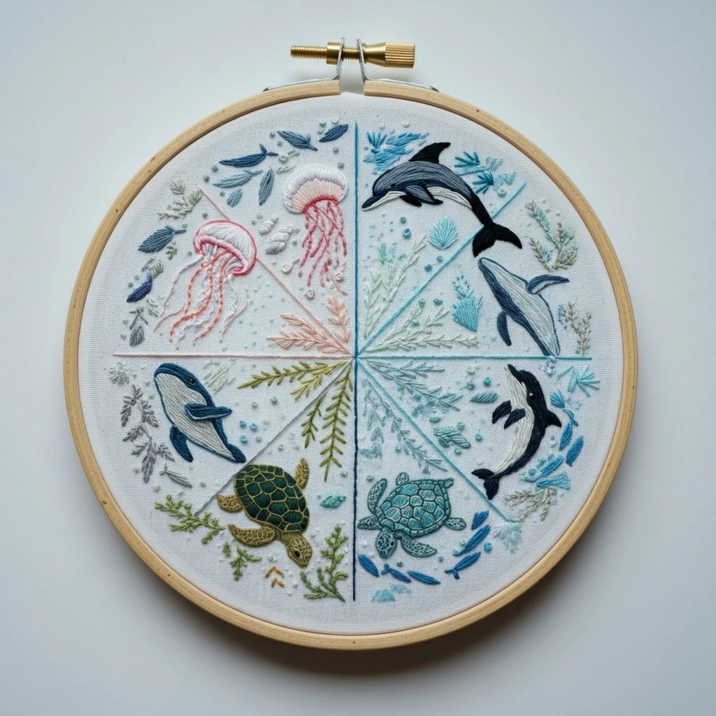 Oceanic Mandala Embroidery