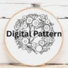 Orange & White Floral Wreath Embroidery – Beginner Edition | Hand Embroidery Pattern PDF