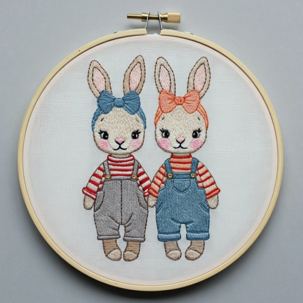Overalls Bunny Duo