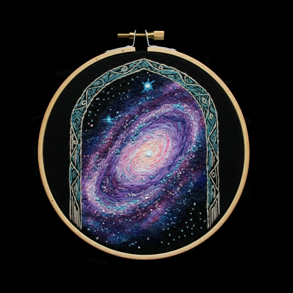 Portal to the Galaxy Embroidery Art