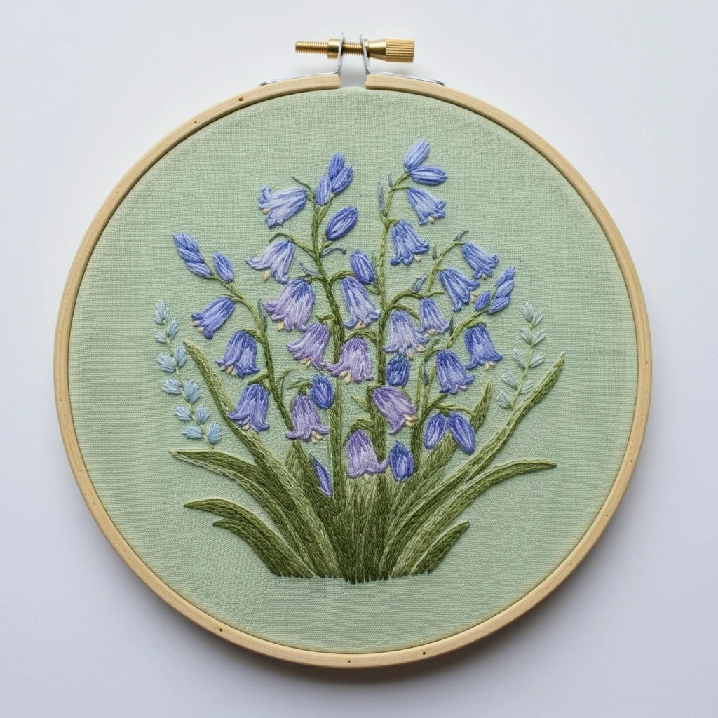 Purple Bluebells Garden Embroidery