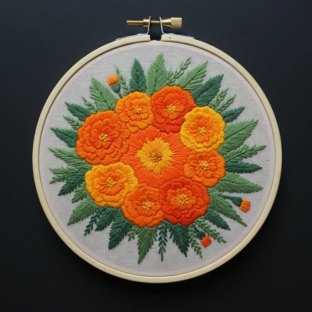 Radiant Marigold Floral Mandala