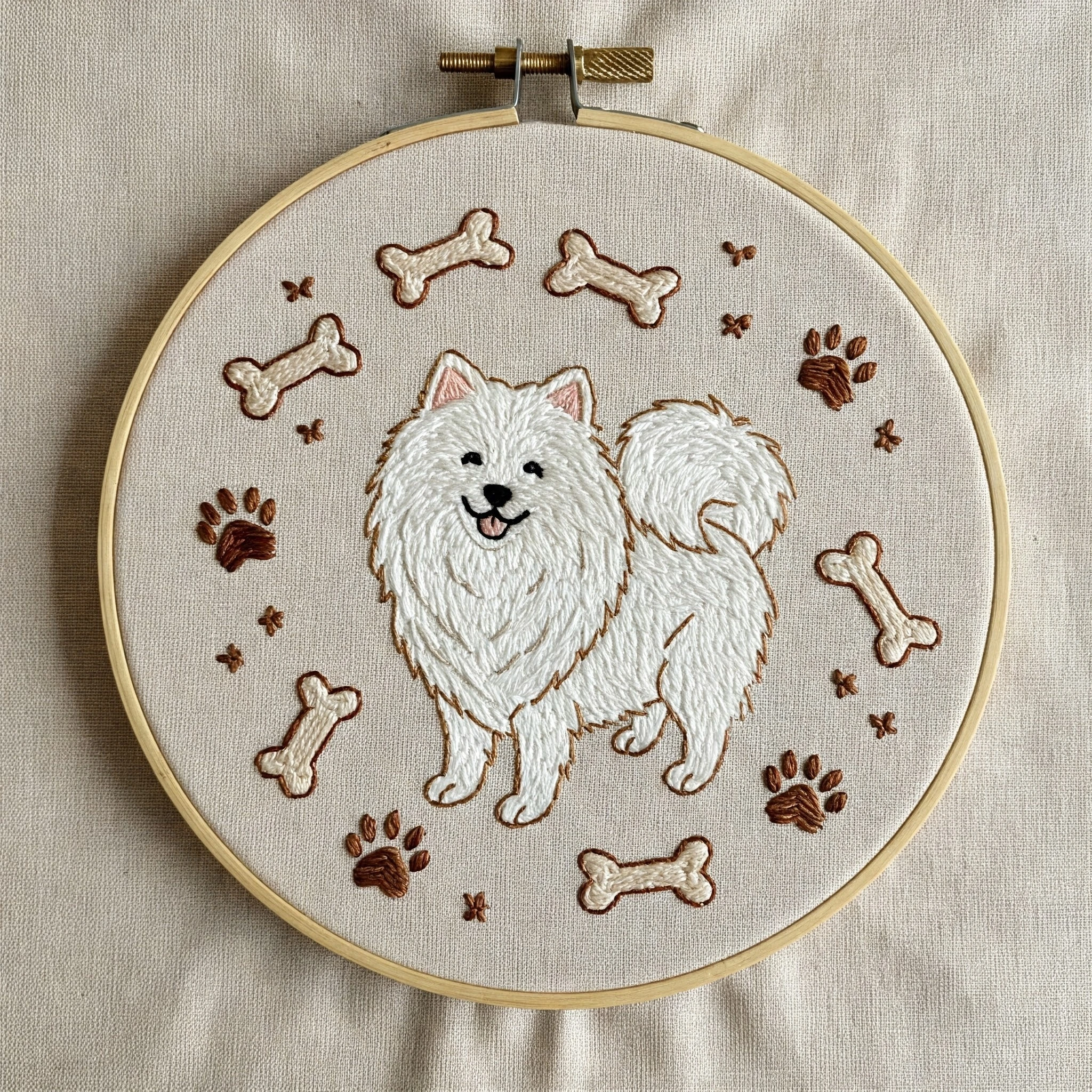 Realistic 3D Golden Retriever Puppy Embroidery Art
