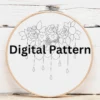 Regal Floral Swag with Draped Chains | Hand Embroidery Pattern PDF