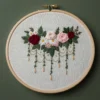 Regal Floral Swag with Draped Chains | Hand Embroidery Pattern PDF