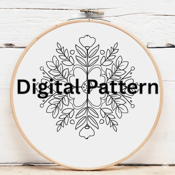 Romantic Floral Arch and Bouquet | Hand Embroidery Pattern PDF