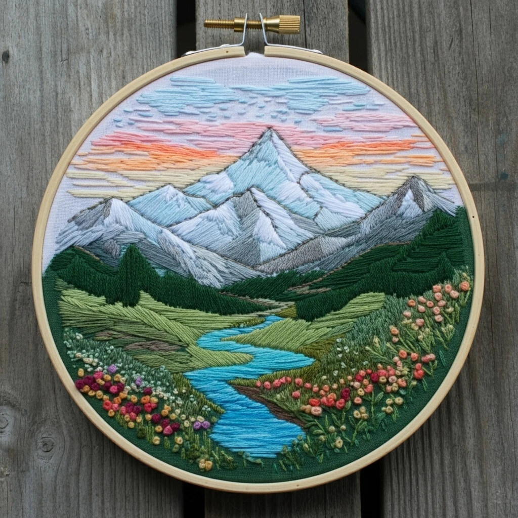 Rustic Cabin and Pumpkin Patch Autumn Embroidery