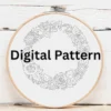 Rustic Floral Wreath Hoop Embroidery | Hand Embroidery Pattern PDF