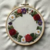 Rustic Floral Wreath Hoop Embroidery | Hand Embroidery Pattern PDF