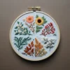 Seasonal Botanical Sampler | Hand Embroidery Pattern PDF