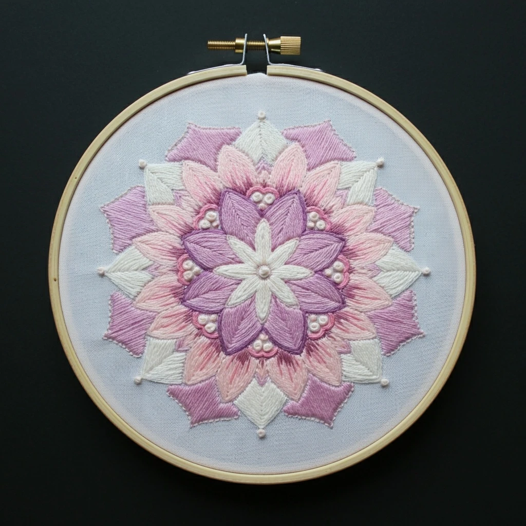 Soft Lavender Bloom Hand Embroidery