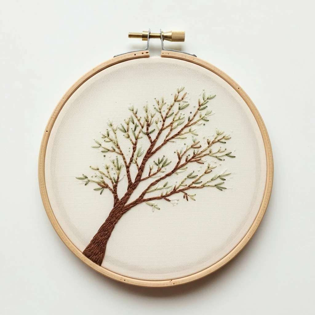 Spring Branch Tree Embroidery