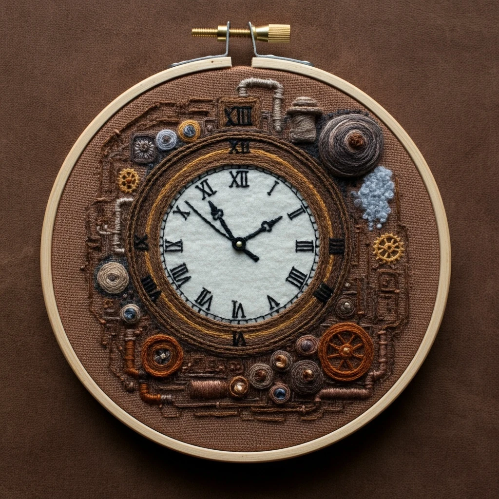 Steampunk Clock Embroidery