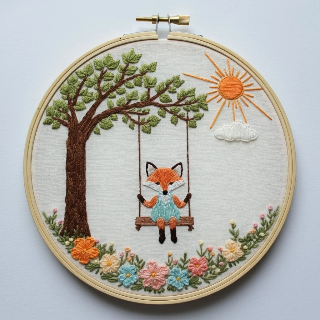 Swinging Fox in a Summer Garden