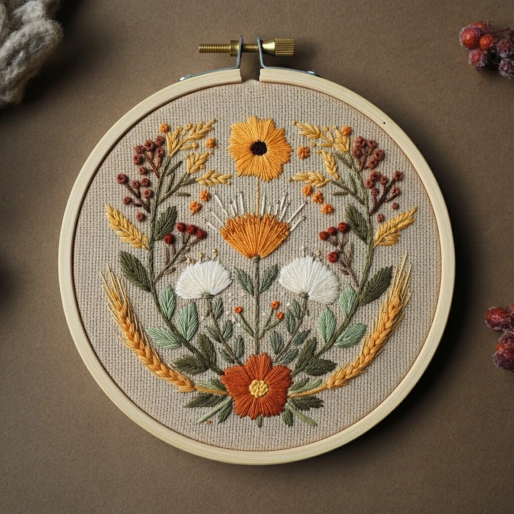Symmetrical Autumn Harvest Wreath