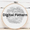 Textured Desert Sunset Landscape Embroidery | Hand Embroidery Pattern PDF