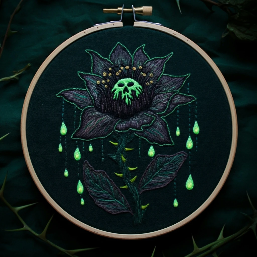 Toxic Bloom Hand Embroidery