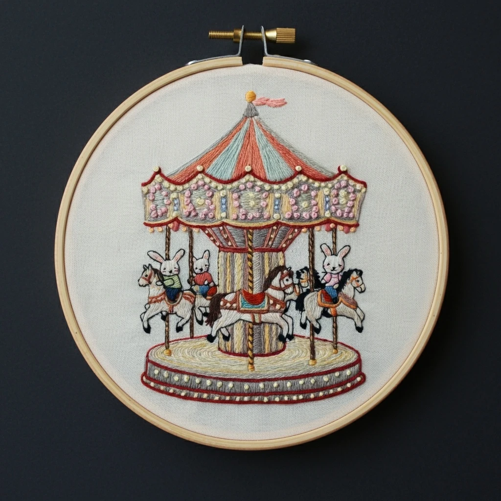 Vintage Fairytale Carousel Embroidery