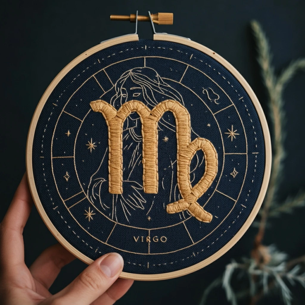Virgo Zodiac Embroidery