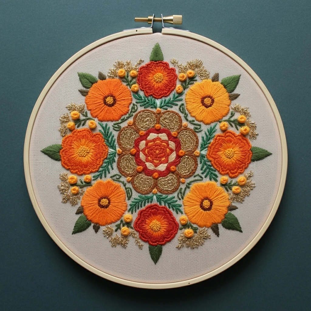 Warm Tones Floral Mandala