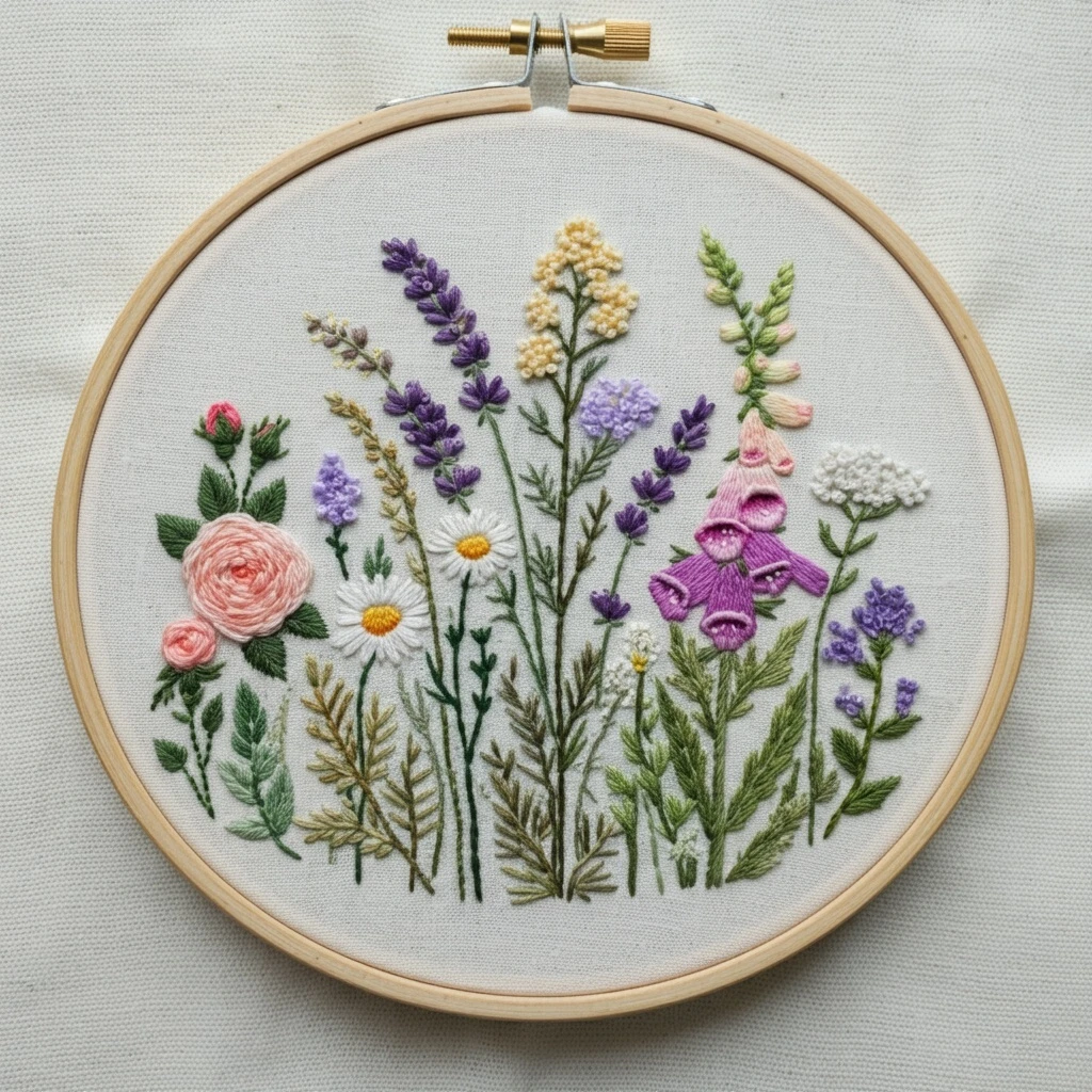 Wildflower Meadow Hand Embroidery Design
