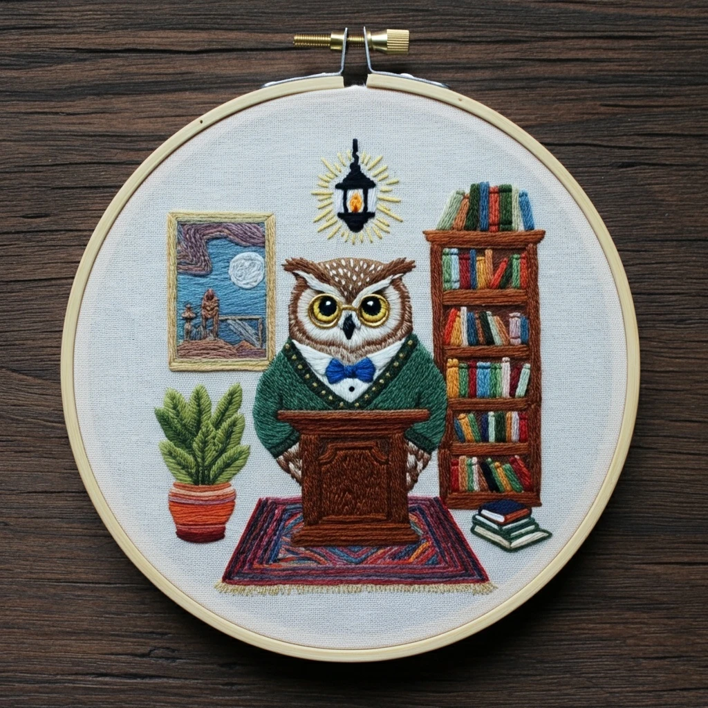 Wise Owl Lecturer Embroidery