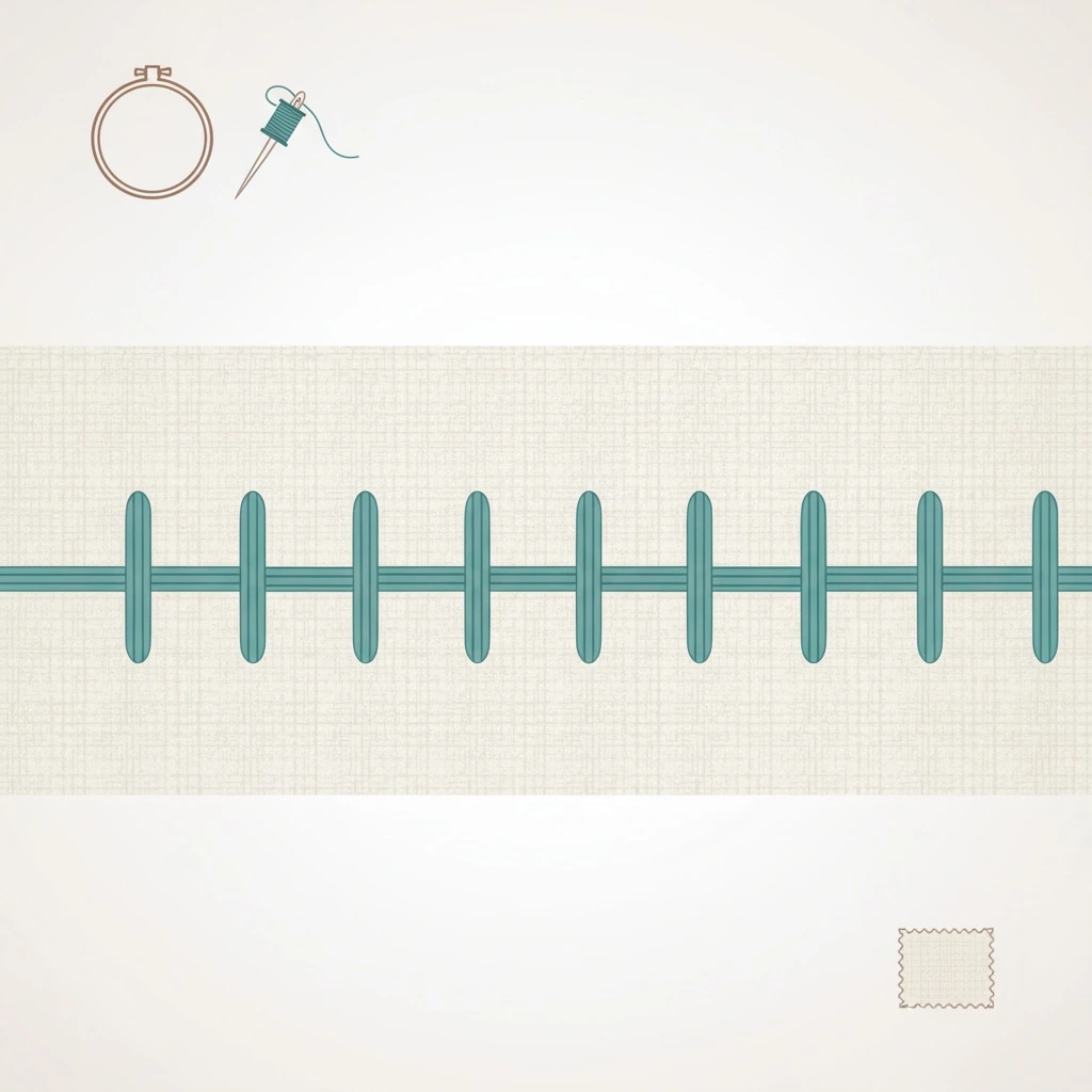 Macro close-up of stitching detail on linen fabric related to how to do back stitch embroidery.