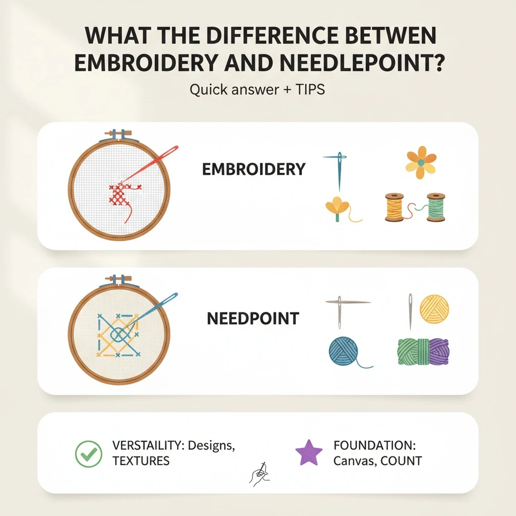 What is the difference between embroidery and needlepoint? Quick answer + tips