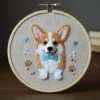 Adorable Corgi Embroidery Hoop Art | Hand Embroidery Pattern PDF