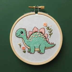 Cute Pastel Dinosaur | Hand Embroidery Pattern PDF
