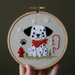 Dalmatian Puppy Embroidery Hoop Art | Hand Embroidery Pattern PDF