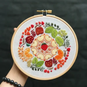 Lush Fruit and Berry Mandala | Hand Embroidery Pattern PDF
