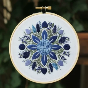 Midnight Bloom Mandala Embroidery Guide | Hand Embroidery Pattern PDF