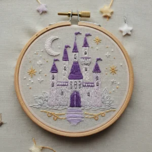 Mystical Purple Castle Embroidery | Hand Embroidery Pattern PDF