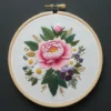 Soft Pink Rose & Sage Green Foliage | Hand Embroidery Pattern PDF
