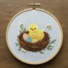 Spring Nestling Baby Chick Embroidery Guide | Hand Embroidery Pattern PDF