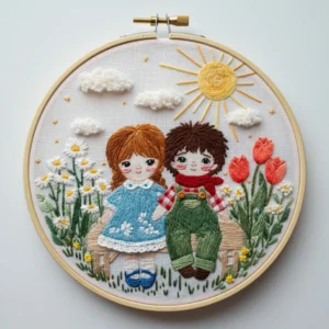 Sunny Day Dolls, Best Friends in Bloom | Hand Embroidery Pattern PDF