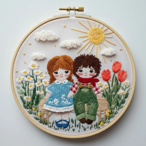 Sunny Day Dolls, Best Friends in Bloom | Hand Embroidery Pattern PDF