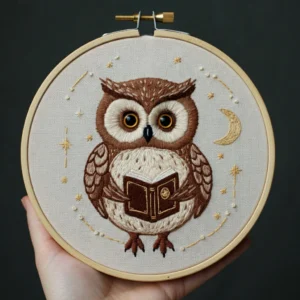 The Studious Owl | Hand Embroidery Pattern PDF