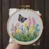 Vibrant Butterfly & Wildflower Meadow | Hand Embroidery Pattern PDF