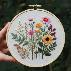 Wildflower Bouquet Embroidery | Hand Embroidery Pattern PDF