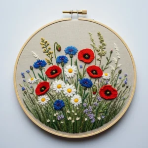 Wildflower Meadow Embroidery Art | Hand Embroidery Pattern PDF