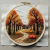 Winding Autumn Path in the Forest Embroidery | Hand Embroidery Pattern PDF