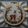 Woodland Deer Under a Starlit Sky | Hand Embroidery Pattern PDF