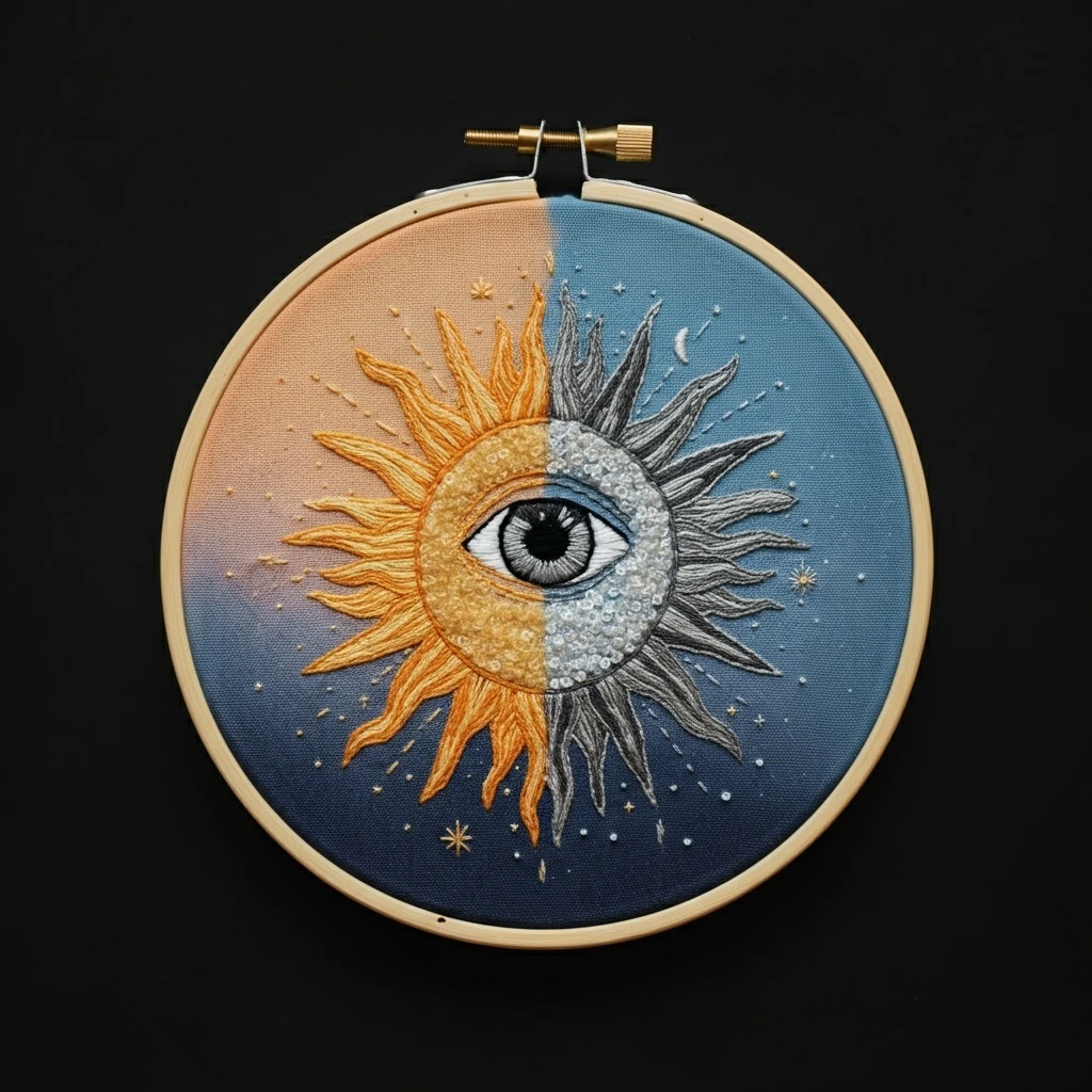 Sun & Moon Duality Eye Embroidery