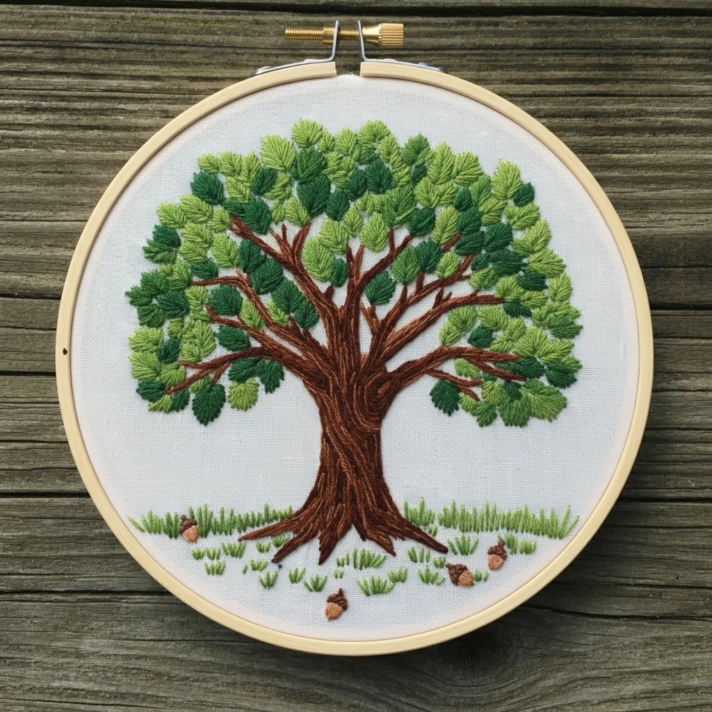 Embroidered Tree of Life Hoop Art